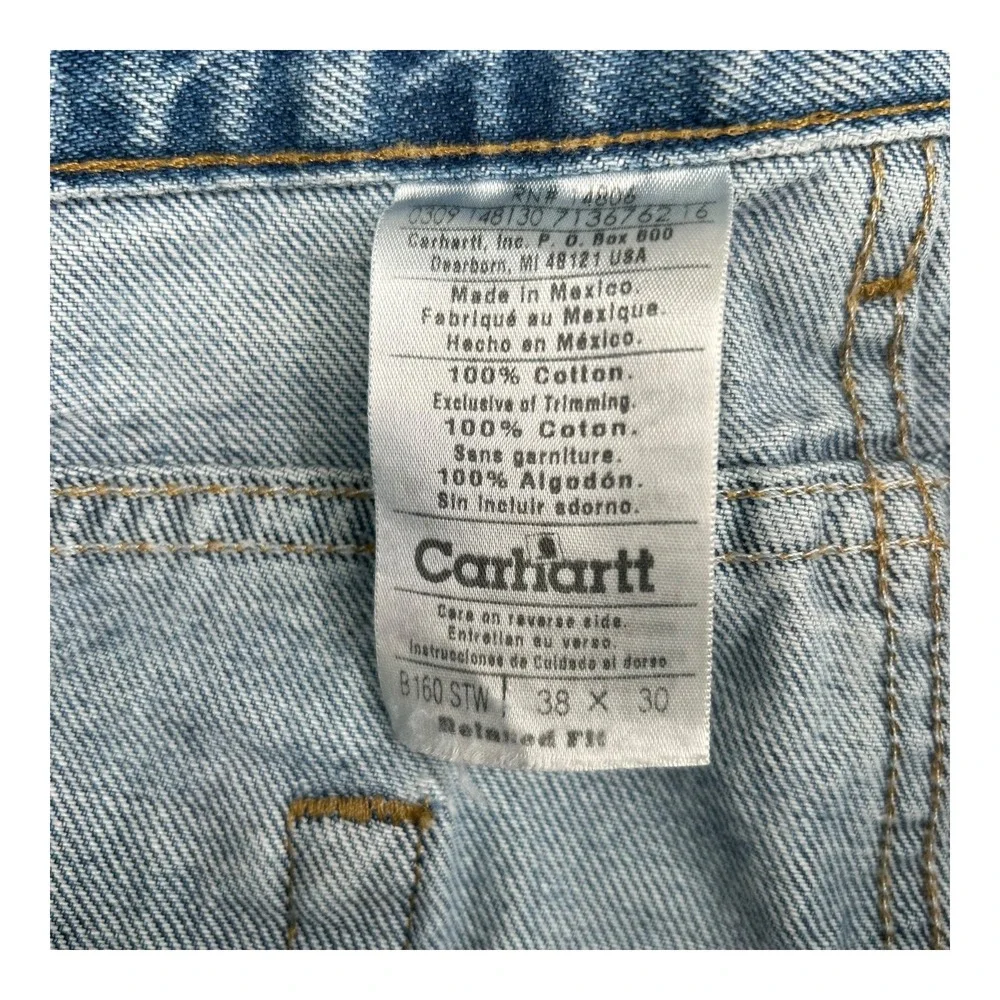 Carhartt Relaxed Fit Jeans Mens 38x30 (36x29) Denim Work‎ Pants Casual Y2K Baggy